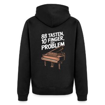 Klavier Konzertflügel Piano Spieler und Pianist - Unisex Premium Bio Zip Hoodie - Schwarz - Hinten - Nico (187cm)