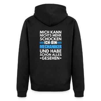 Non-Shockable Mechanic - Unisex Premium Organic Zip Hoodie - black - Back - Nico (187cm)