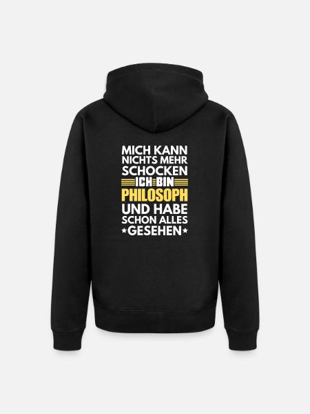 Non-shockable philosopher - Unisex Premium Organic Zip Hoodie - black