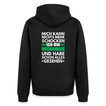 Non-Shockable Mechanic - Unisex Premium Organic Zip Hoodie - black - Back - Nico (187cm)