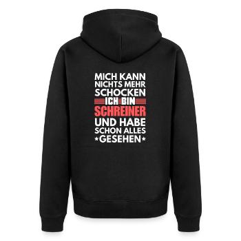 Unshockable carpenter - Unisex Premium Organic Zip Hoodie - black - Back - Nico (187cm)