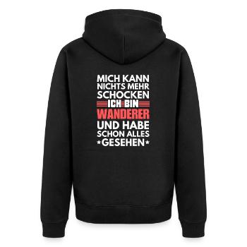 Unshockable walker - Unisex Premium Organic Zip Hoodie - black - Back - Nico (187cm)