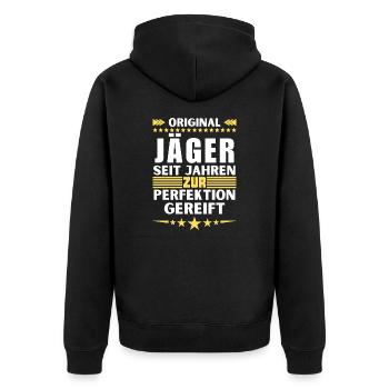 Les chasseurs ont mûri à la perfection - Veste à capuche bio Premium Unisexe - noir - Dos - Nico (187cm)