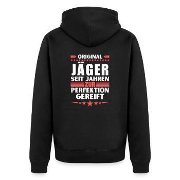 Les chasseurs ont mûri à la perfection - Veste à capuche bio Premium Unisexe - noir - Dos - Nico (187cm)