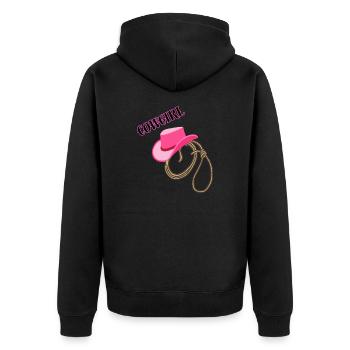Cowgirls Hut - Unisex Premium Bio Zip Hoodie - Schwarz - Hinten - Nico (187cm)