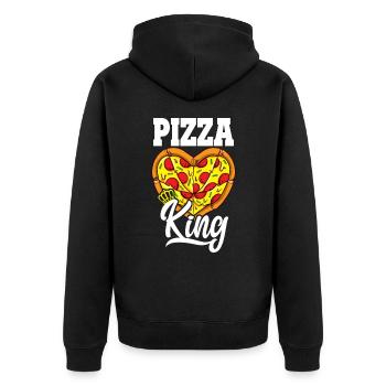 Drôle de pizza amateur Pizza King Foodie - Veste à capuche bio Premium Unisexe - noir - Dos - Nico (187cm)