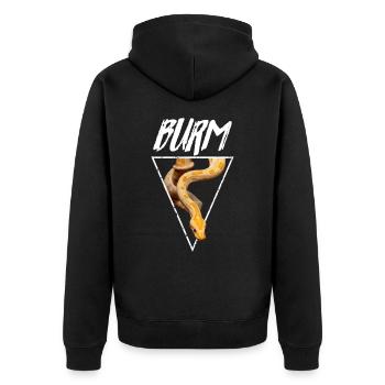Albino Burmesische Pythonschlange Besitzer - Unisex Premium Bio Zip Hoodie - Schwarz - Hinten - Nico (187cm)