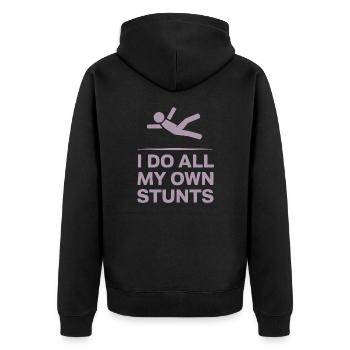 Stick Figure Saying I Make All My Own - Unisex Premium Organic Zip Hoodie - black - Back - Nico (187cm)