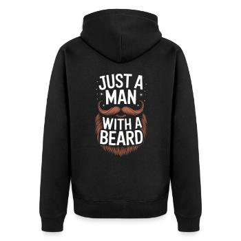 Bart Schnurrbart Bärtige Männer - Unisex Premium Bio Zip Hoodie - Schwarz - Hinten - Nico (187cm)