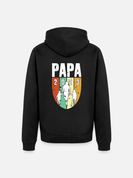 DAD SINCE 2023 - Unisex Premium Organic Zip Hoodie - black