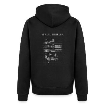 foreur en série, dentiste, technologie dentaire, plan - Veste à capuche bio Premium Unisexe - noir - Dos - Nico (187cm)