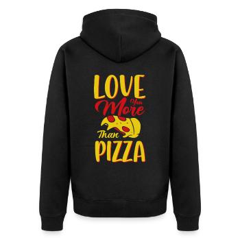 Pizza - Veste à capuche bio Premium Unisexe - noir - Dos - Nico (187cm)