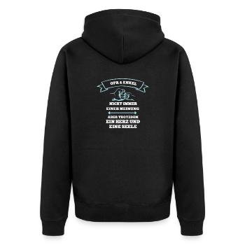 Enkeln Enkelkind Partnerlook Team Opa und Enkel - Unisex Premium Bio Zip Hoodie - Schwarz - Hinten - Nico (187cm)