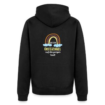 Grossonkel Onkel Großonkel Onkels Gross-Onkel - Unisex Premium Bio Zip Hoodie - Schwarz - Hinten - Nico (187cm)