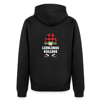 Lieblingskollege Wichteln Weihnachtsfeier Kollege - Unisex Premium Bio Zip Hoodie - Schwarz - Hinten - Nico (187cm)