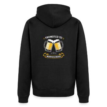 Promoted to Schwiegerdad Brautvater Schwiegervater - Unisex Premium Bio Zip Hoodie - Schwarz - Hinten - Nico (187cm)