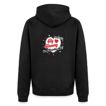 Mama Ist Die Beste Mommy is My Valentine-Girl - Unisex Premium Bio Zip Hoodie - Schwarz - Hinten - Nico (187cm)