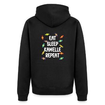 Kamelle Karneval Outfit Fasching Kostüm Bonbons - Unisex Premium Bio Zip Hoodie - Schwarz - Hinten - Nico (187cm)