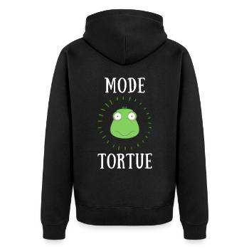mode tortue - Veste à capuche bio Premium Unisexe - noir - Dos - Nico (187cm)