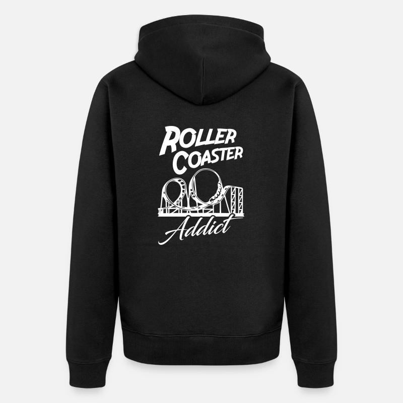 Roller Coaster Addict - Unisex Premium Bio Zip Hoodie - Schwarz