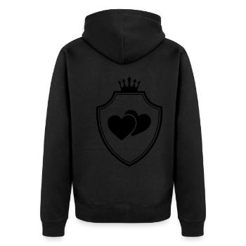 Armoiries du symbole du cœur - Veste à capuche bio Premium Unisexe - noir - Dos - Nico (187cm)