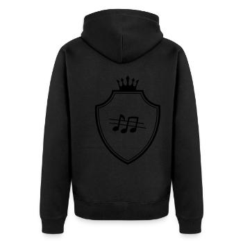 Music Sheet Music Coat of Arms - Unisex Premium Organic Zip Hoodie - black - Back - Nico (187cm)