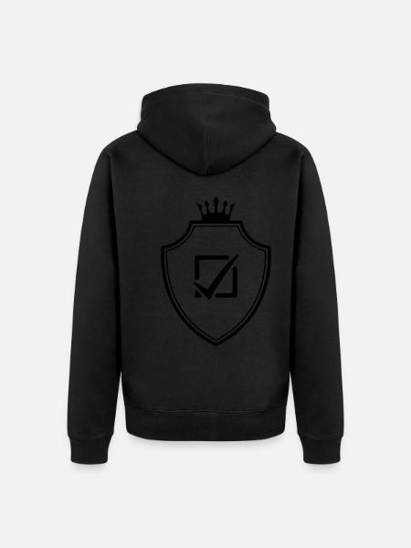 Häkchen Wählen Wappen - Unisex Premium Bio Zip Hoodie - Schwarz