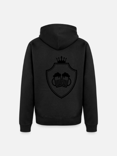 Bierglas Wappen - Unisex Premium Bio Zip Hoodie - Schwarz