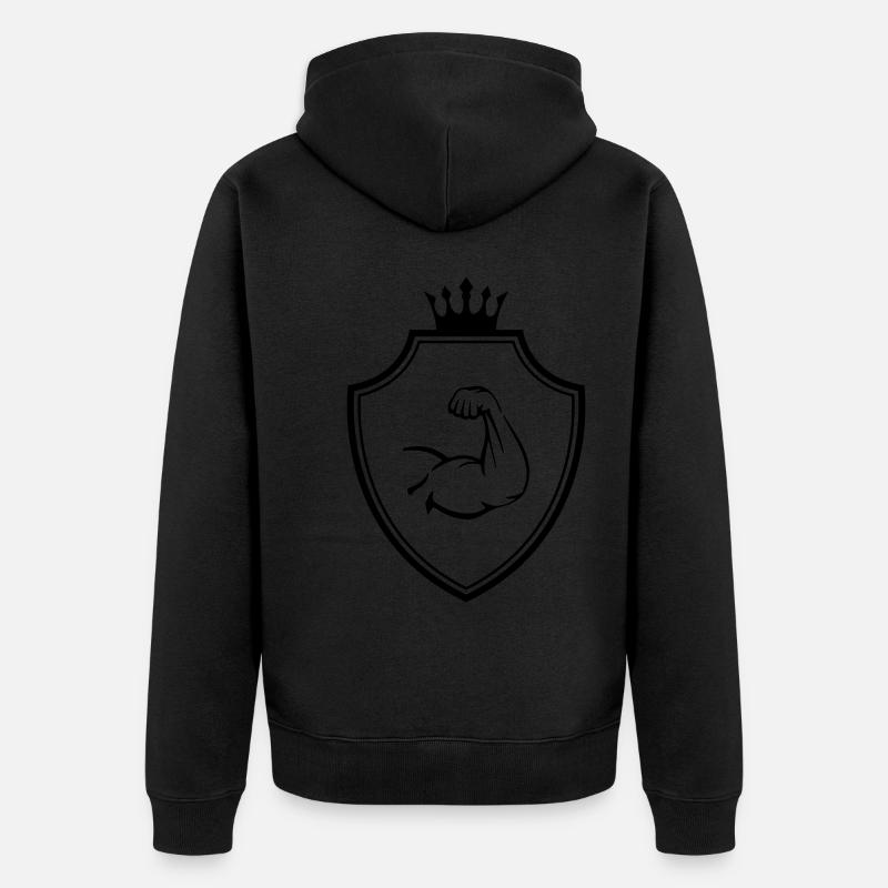 Muscles du bras Crête Biceps - Veste à capuche bio Premium Unisexe - noir