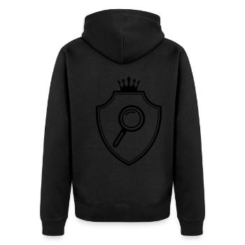 Magnifying glass coat of arms - Unisex Premium Organic Zip Hoodie - black - Back - Nico (187cm)