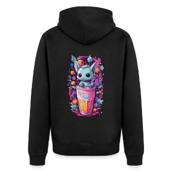Kawaii Gothic Candy Goth Monster Pastel Design - Unisex Premium Organic Zip Hoodie - black - Back - Nico (187cm)