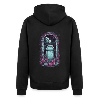 Occult Gothic Cemetery Moonlit Night Pastel Goth - Unisex Premium Organic Zip Hoodie - black - Back - Nico (187cm)