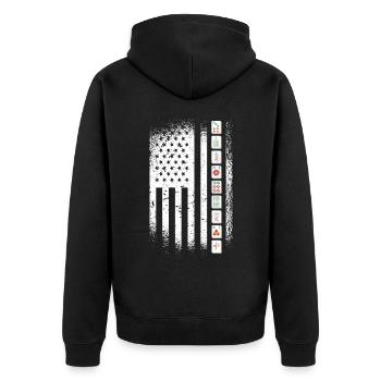Cadeau pour les fans de Mahjong - Veste à capuche bio Premium Unisexe - noir - Dos - Nico (187cm)