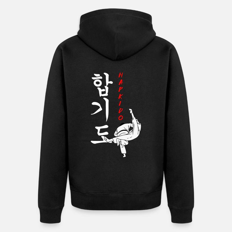 Hapkido-Kampfkunst-Geschenk - Unisex Premium Bio Zip Hoodie - Schwarz