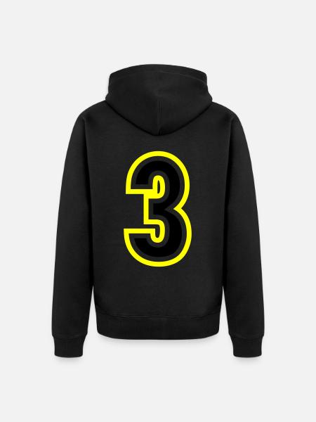 3 Number College - Unisex Premium Organic Zip Hoodie - black