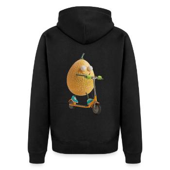 Scooter melon miel - Veste à capuche bio Premium Unisexe - noir - Dos - Nico (187cm)
