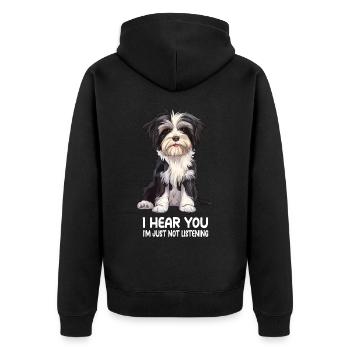 Havanese - Unisex Premium Organic Zip Hoodie - black - Back - Nico (187cm)