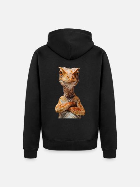 Dinosaur - Unisex Premium Organic Zip Hoodie - black