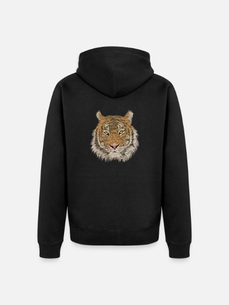 Tiger - Unisex Premium Bio Zip Hoodie - Schwarz