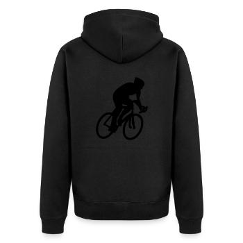 Bicycle Racing Bicycle - Unisex Premium Organic Zip Hoodie - black - Back - Nico (187cm)