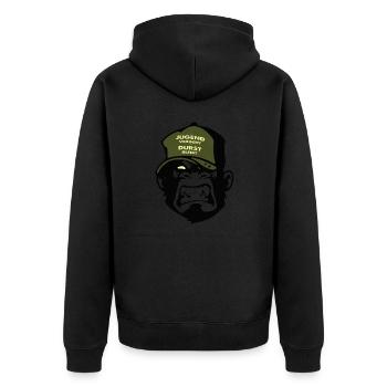 Spruch Jugend - Unisex Premium Bio Zip Hoodie - Schwarz - Hinten - Nico (187cm)