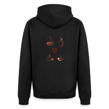 Café - Veste à capuche bio Premium Unisexe - noir - Dos - Nico (187cm)