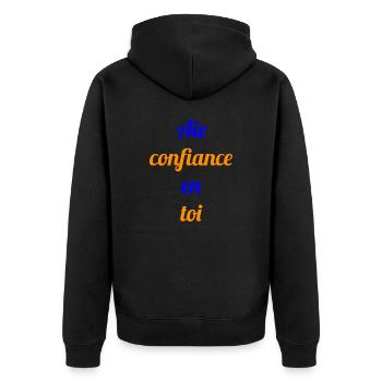 AIE CONFIANCE EN TOI - Citation pour le bien être - Veste à capuche bio Premium Unisexe - noir - Dos - Nico (187cm)
