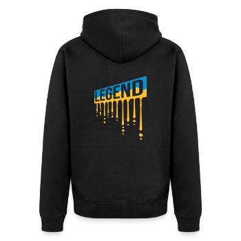 Graffiti de bouclier de légende de la fête des pères - Veste à capuche bio Premium Unisexe - noir - Dos - Nico (187cm)