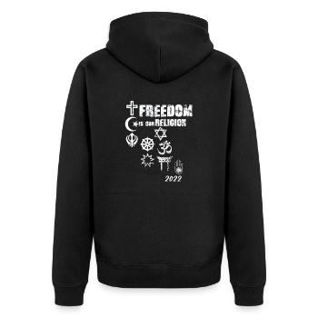 liberté,religion,liberté est notre religion,symboles - Veste à capuche bio Premium Unisexe - noir - Dos - Nico (187cm)
