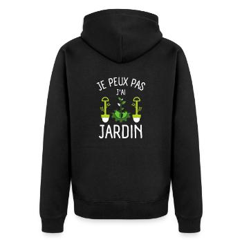 JARDIN JARDINAGE 1 - Veste à capuche bio Premium Unisexe - noir - Dos - Nico (187cm)