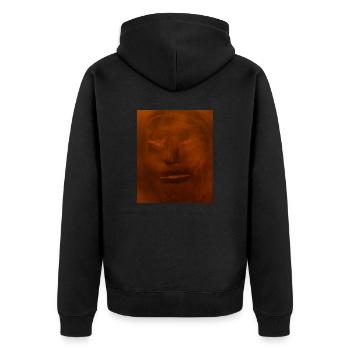 Creepy Face - Unisex Premium Bio Zip Hoodie - Schwarz - Hinten - Nico (187cm)