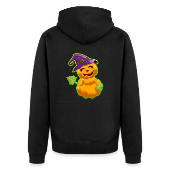 Mignonne Citrouille d'Halloween – Orange - Veste à capuche bio Premium Unisexe - noir - Dos - Nico (187cm)
