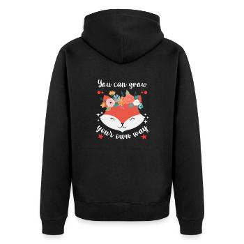 You Can Grow Your Own Way Inspiring Mental Health - Unisex Premium Organic Zip Hoodie - black - Back - Nico (187cm)