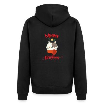 Meom Christmas Cat Noël - Veste à capuche bio Premium Unisexe - noir - Dos - Nico (187cm)